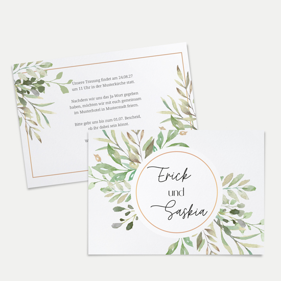 Postkarte DIN A6 im Querformat - Greenery - "Calm Grove"