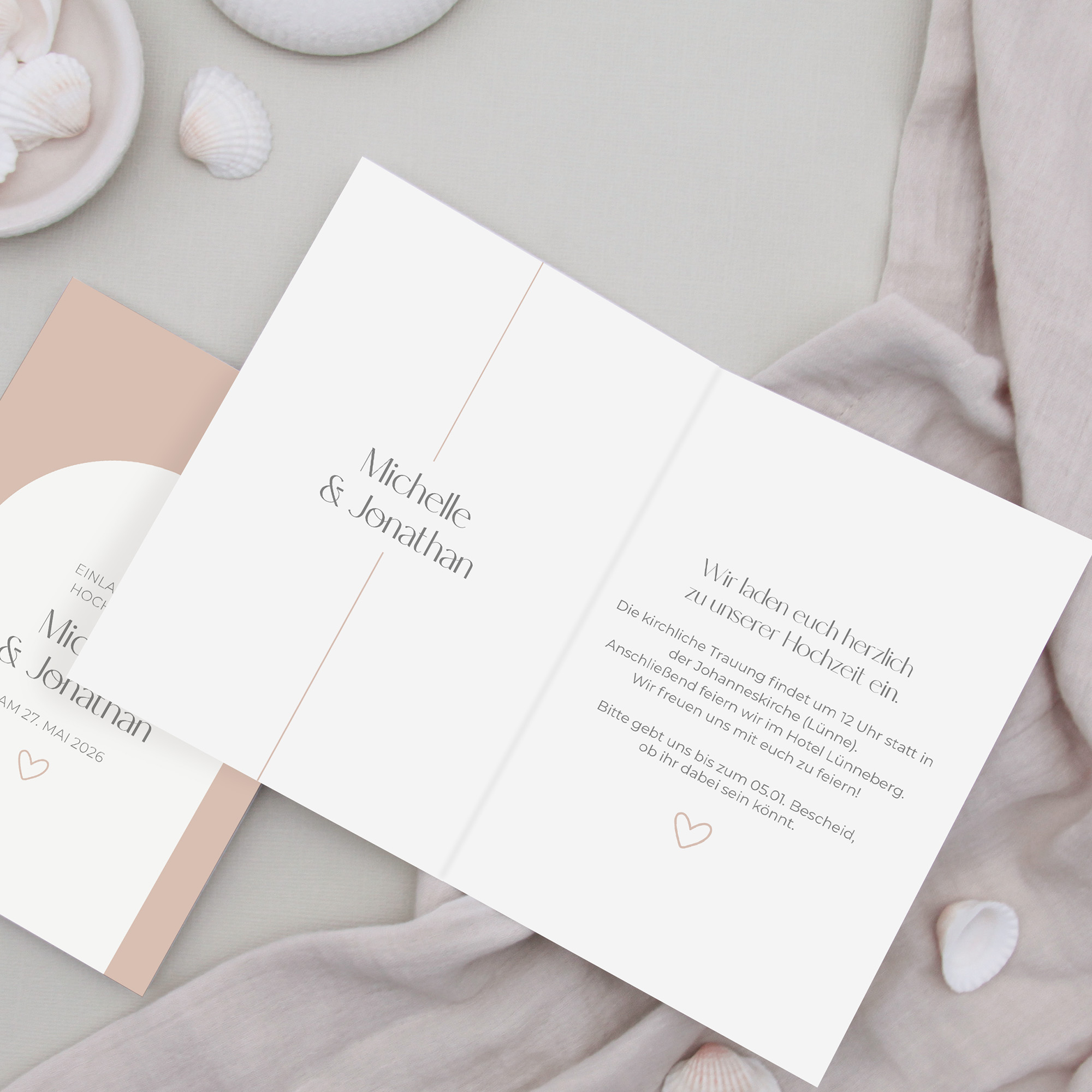 Klappkarte DIN A6 im Hochformat - Minimalistisch - "Lille"