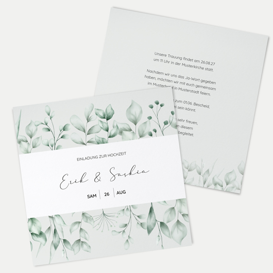 Postkarte Quadrat 148 x 148 mm - Greenery "Evergreen Mint"