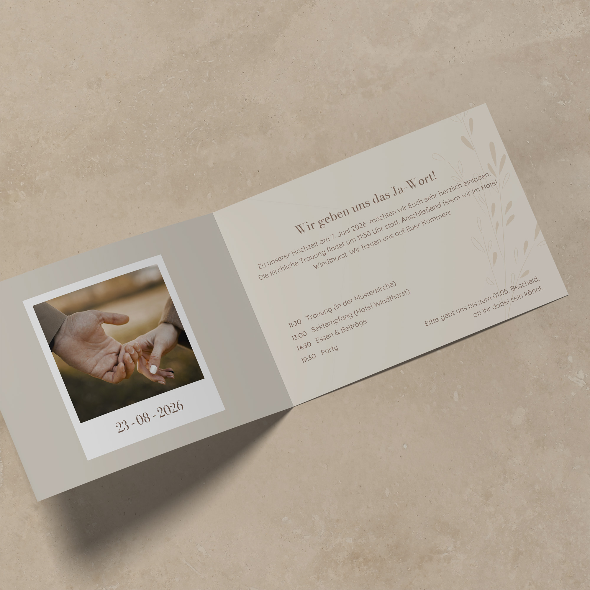 Klappkarte DIN A6 im Querformat - Vintage - "Golden Memories"