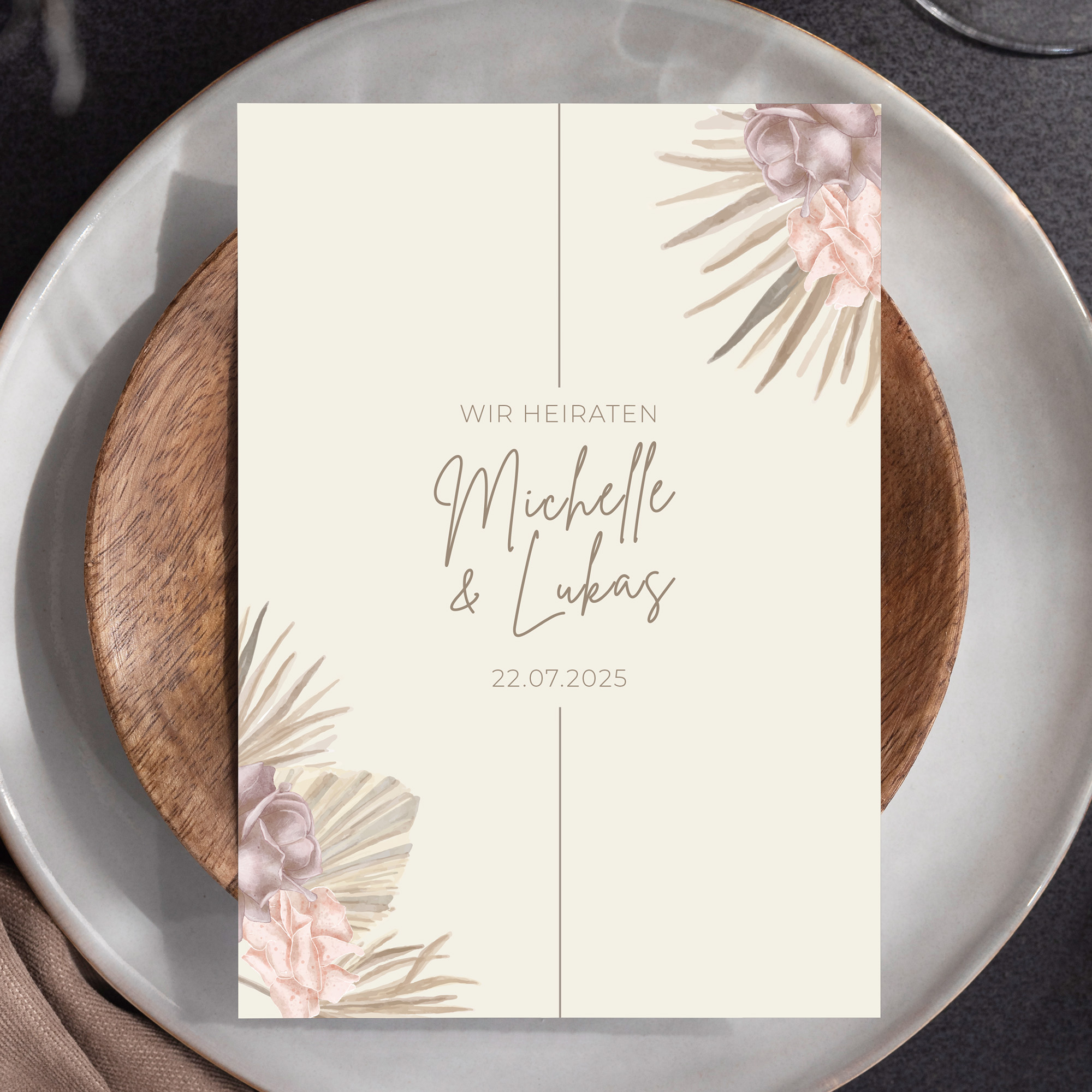 Postkarte DIN A6 im Hochformat - Boho "Minimal"