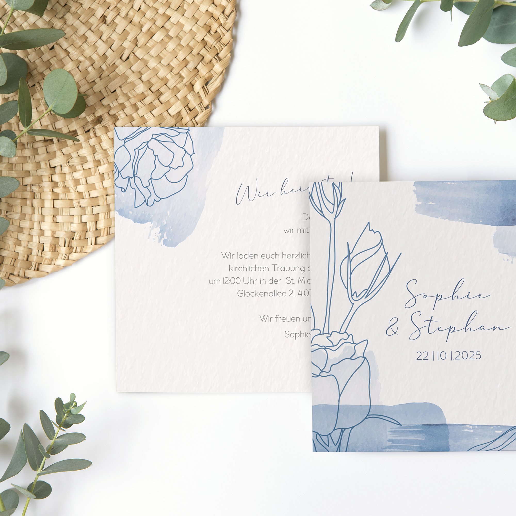 Postkarte Quadrat - Aquarell "midnight petals"