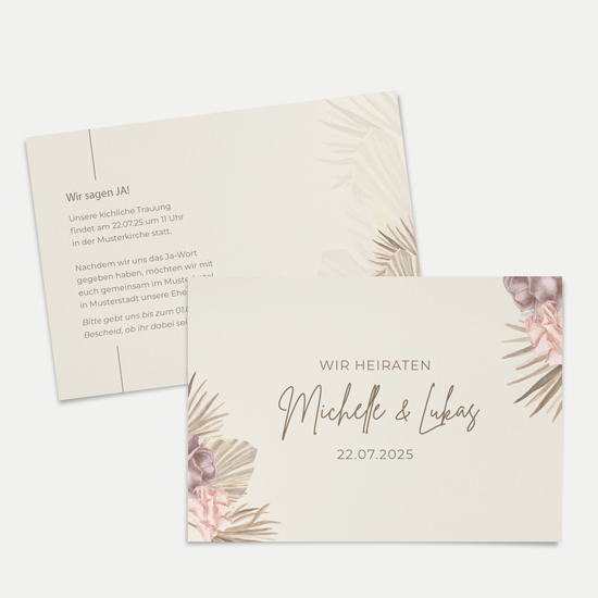 Postkarte DIN A6 im Querformat - Boho "Boho Minimal"