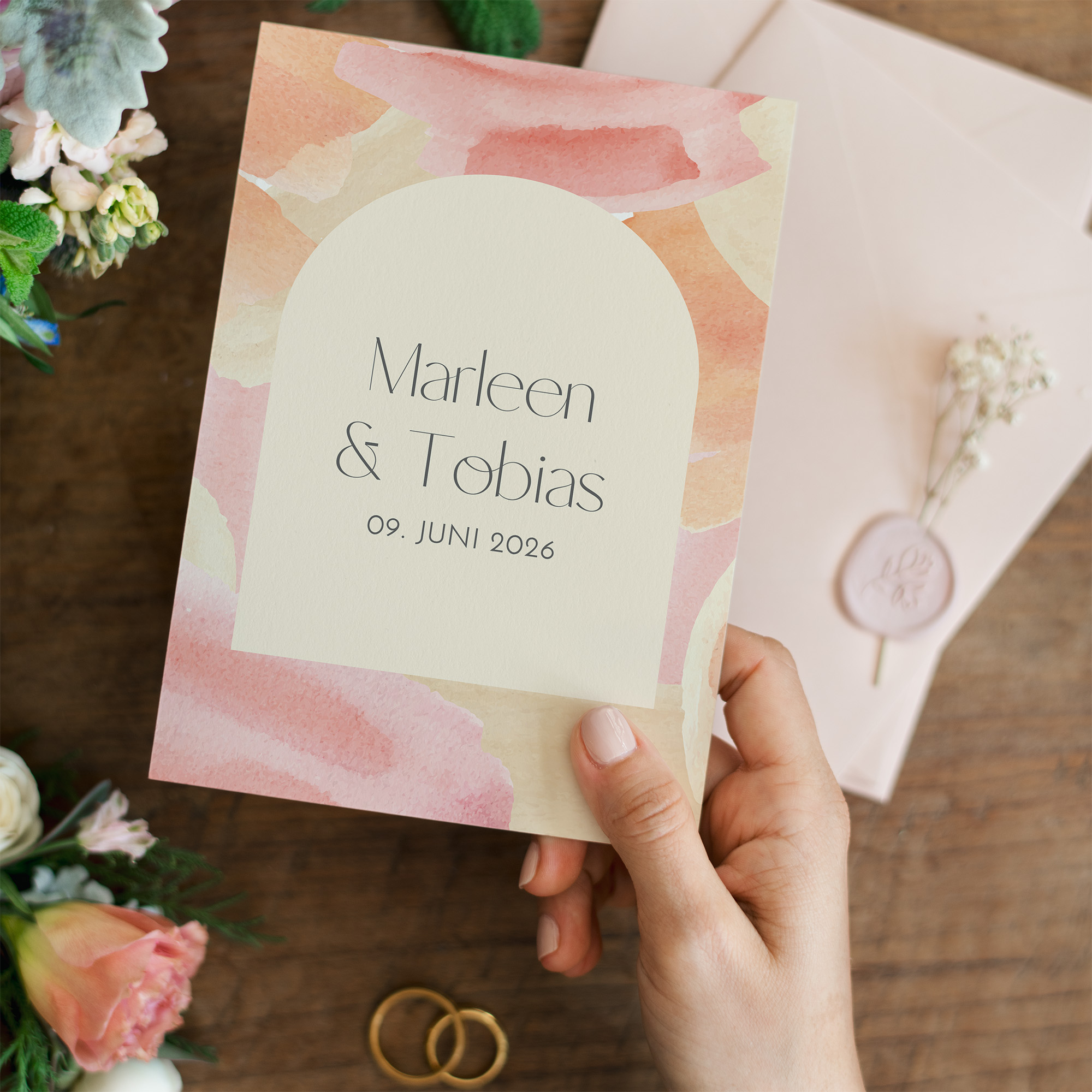 Postkarte DIN A6 im Hochformat - Aquarell "sunset stroke"