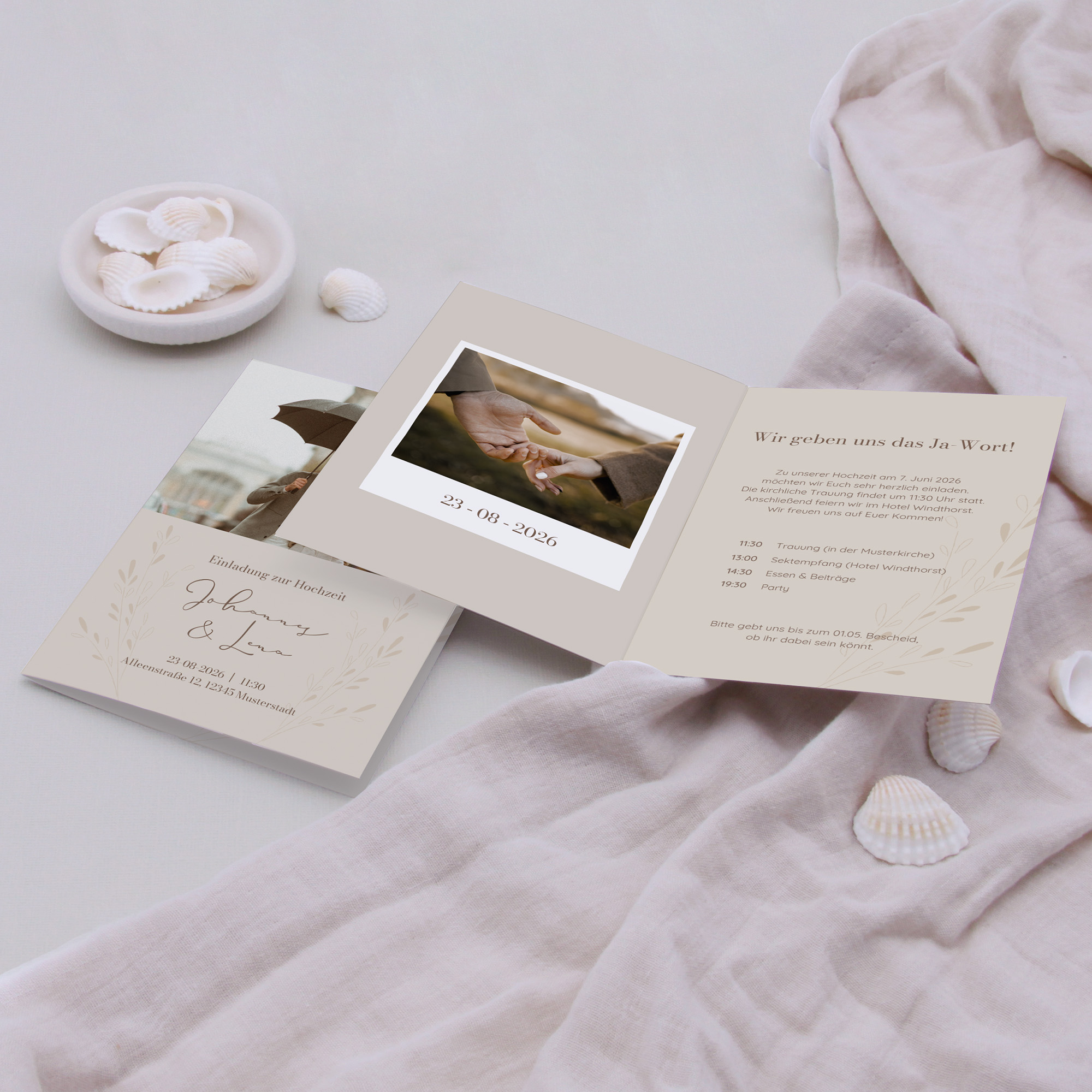 Klappkarte DIN A6 im Hochformat - Vintage - "Golden Memories"