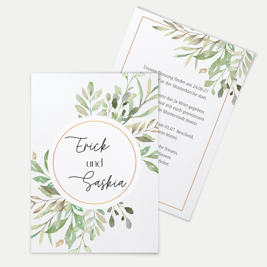 Postkarte DIN A6 im Hochformat - Greenery "Calm Grove"