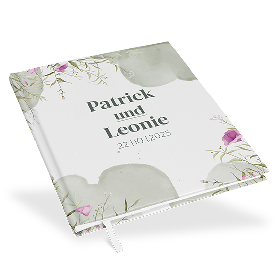 Erinnerungsbuch Hochzeit - Aquarell "Wildflower Garden"