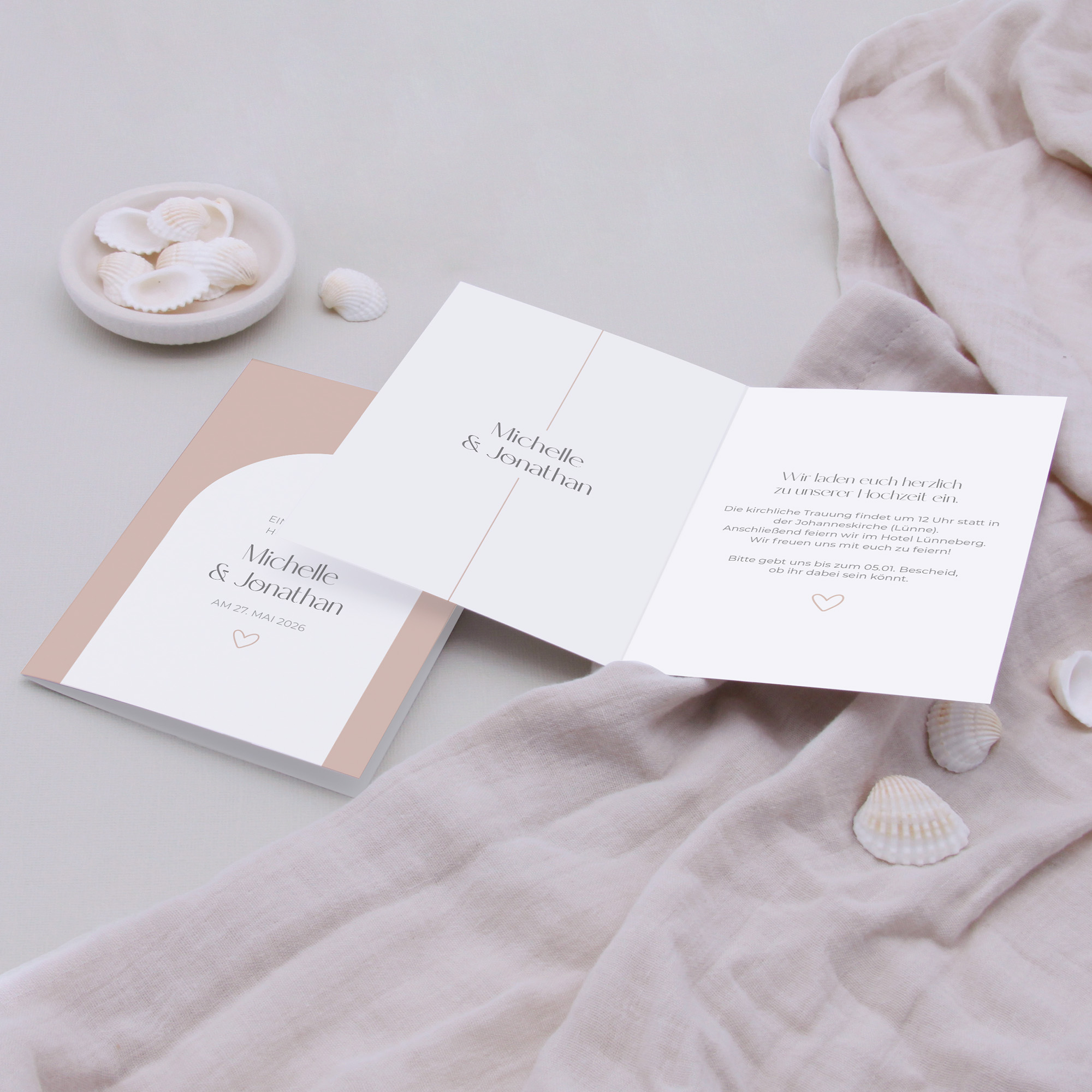 Klappkarte DIN A6 im Hochformat - Minimalistisch - "Lille"