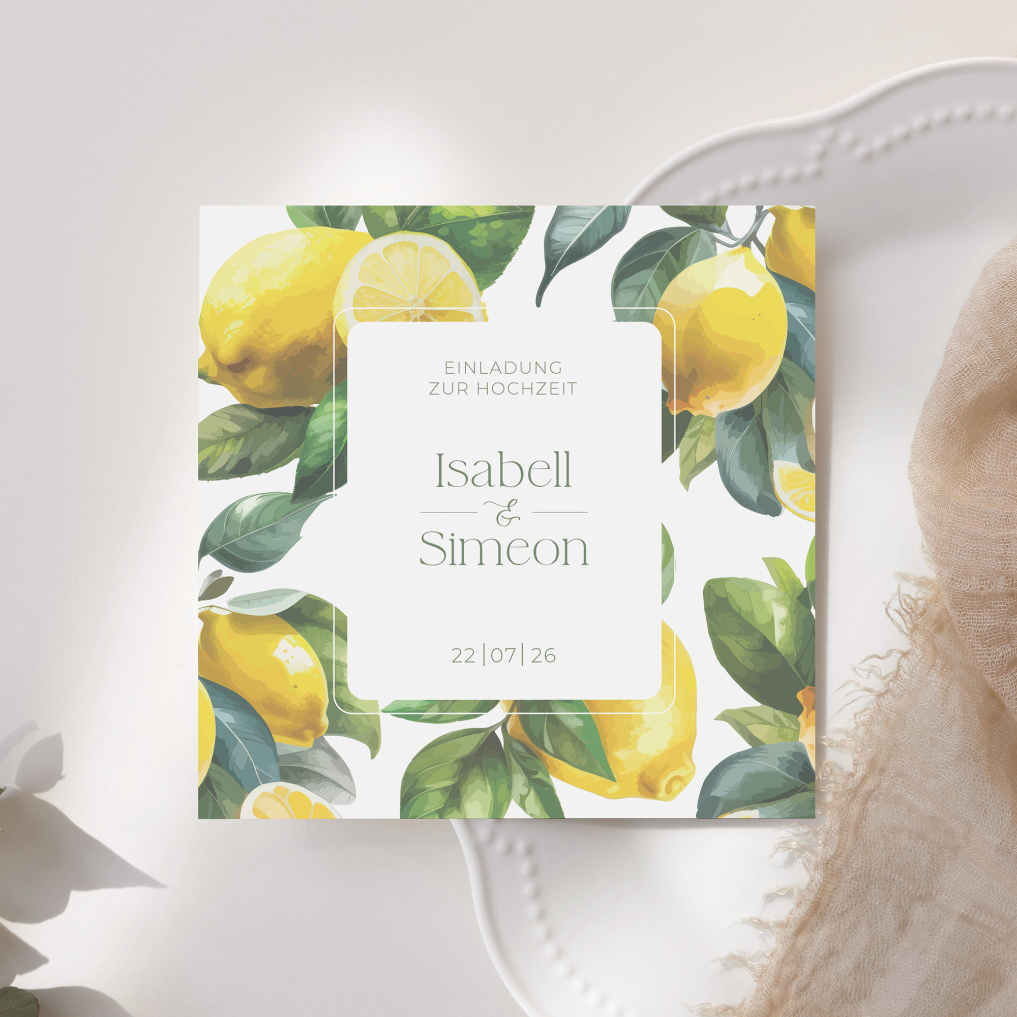 Postkarte Quadrat 148 x 148 mm - Floral "Tuscan Bloom"