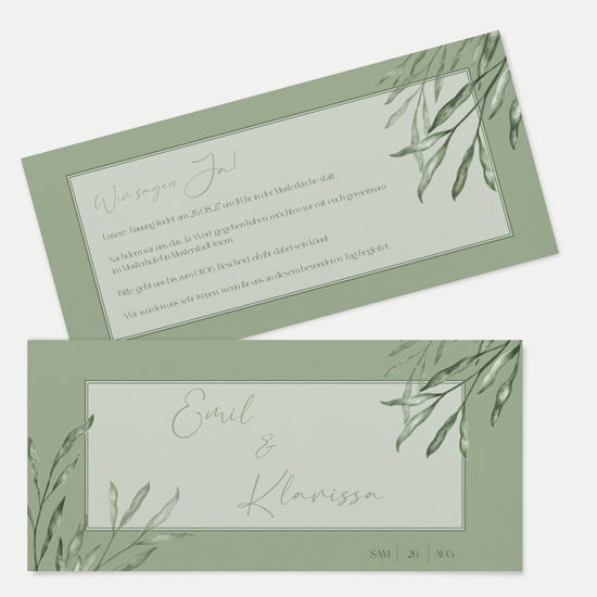 Postkarten DIN lang im Querformat 210 x 98 mm - Greenery "Natural Frame"