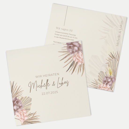 Postkarte Quadrat 148 x 148 mm - Boho "Boho Minimal"