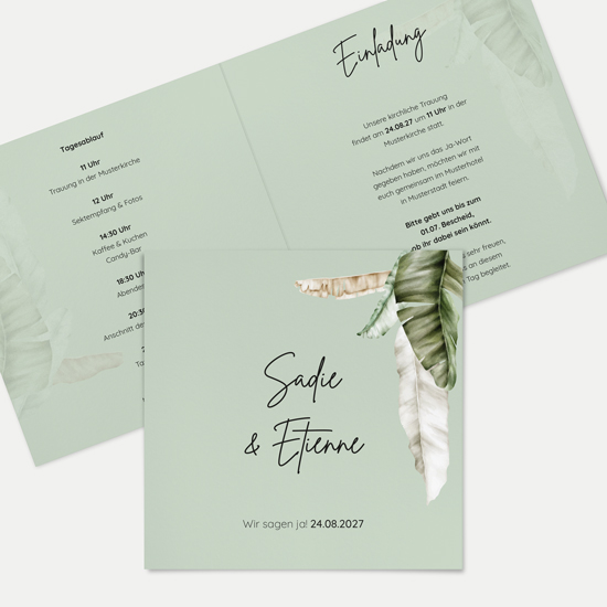 Klappkarte Quadratisch 148 x 148 mm - Greenery "Manila 02"