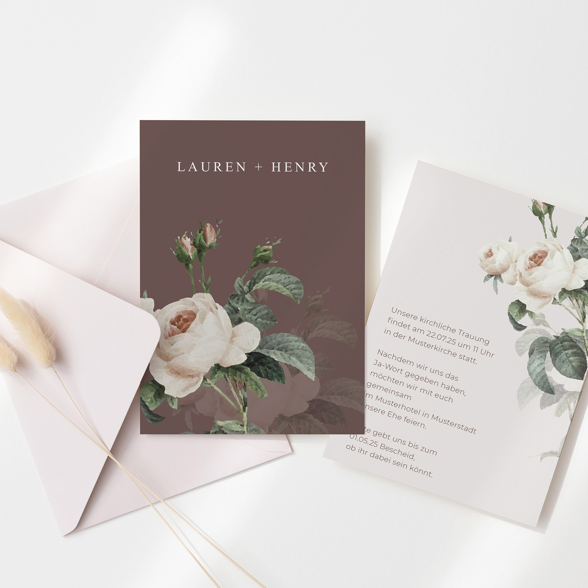 Postkarte DIN A6 im Hochformat - Floral "Antique Rose"