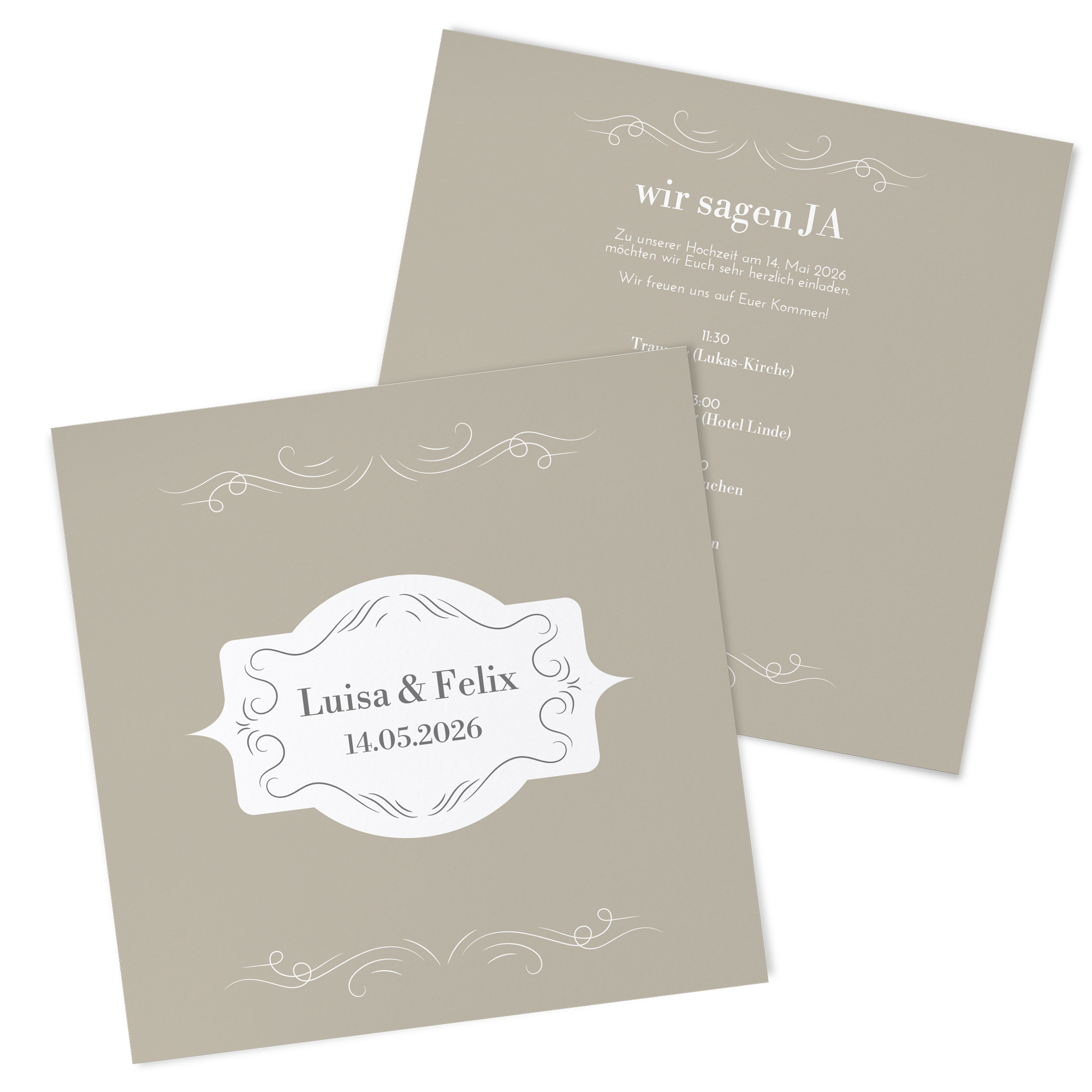 Postkarte Quadrat 148 x 148 mm - Vintage "Antique Peony"