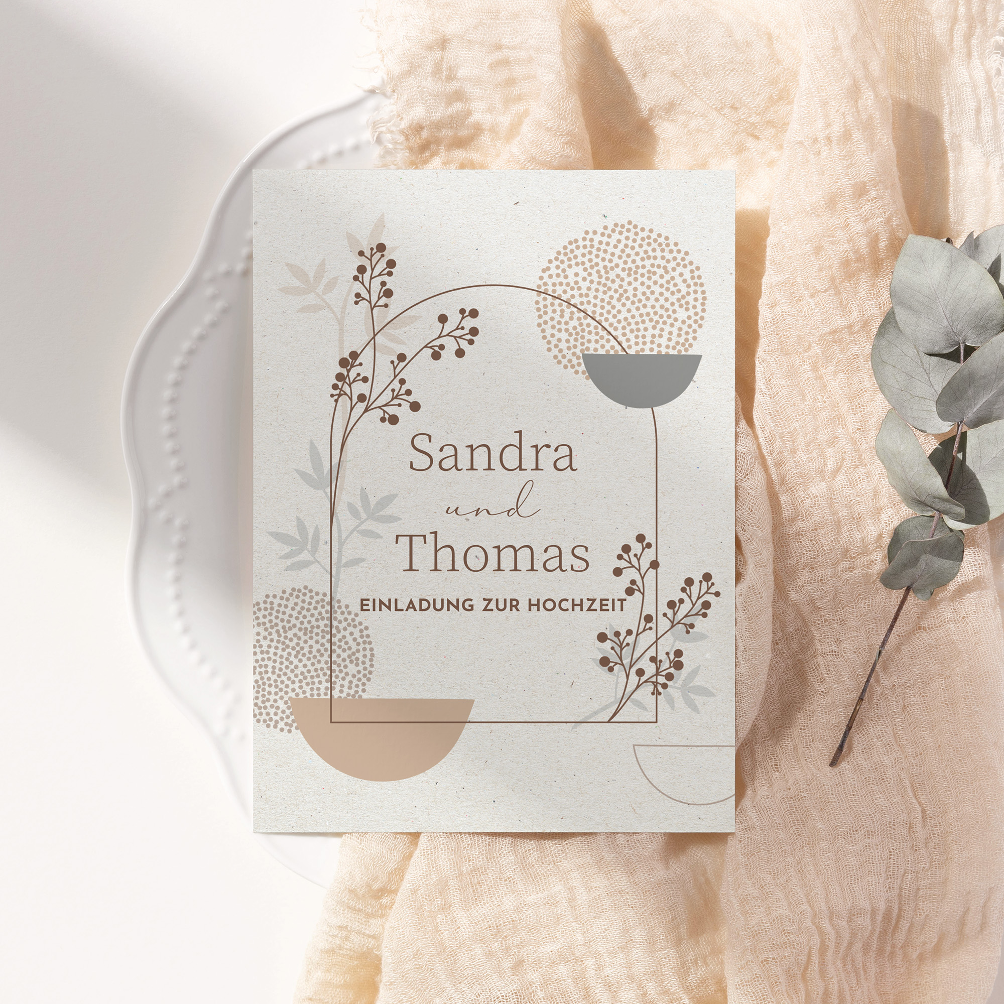 Postkarte DIN A6 im Hochformat - Boho "Stone Bloom"