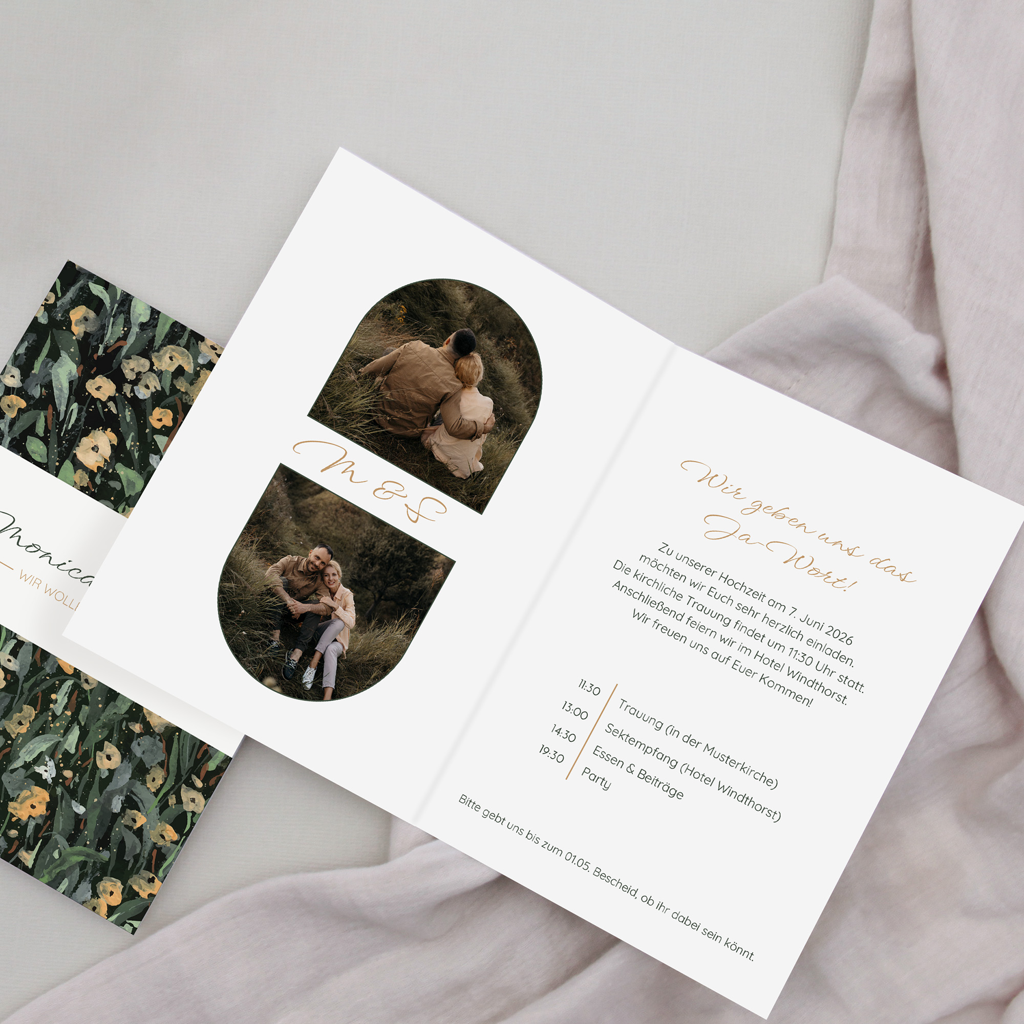 Klappkarte DIN A6 im Hochformat - Vintage - "La Campagna"