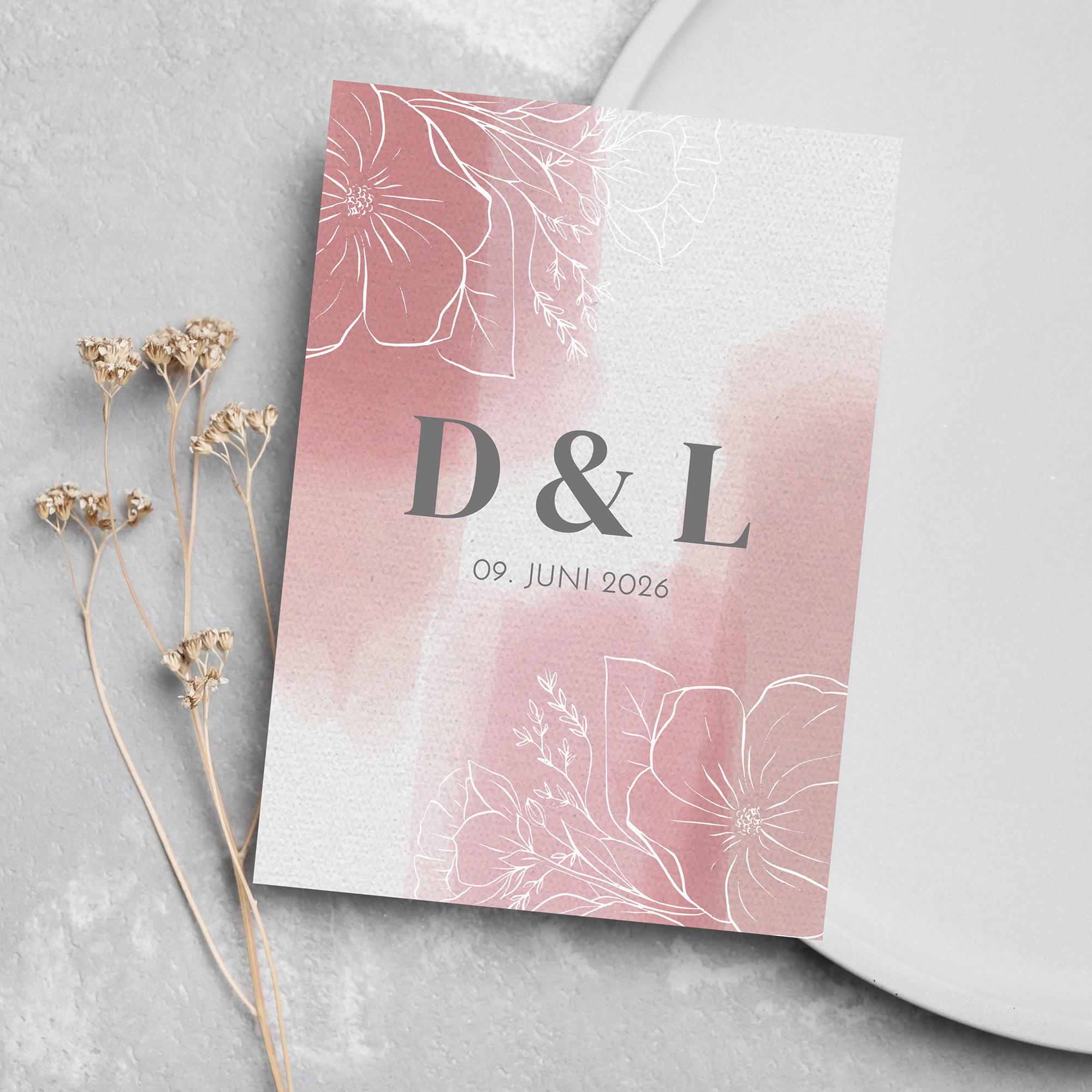 Postkarte DIN A6 im Hochformat - Aquarell "dusty Bloom"