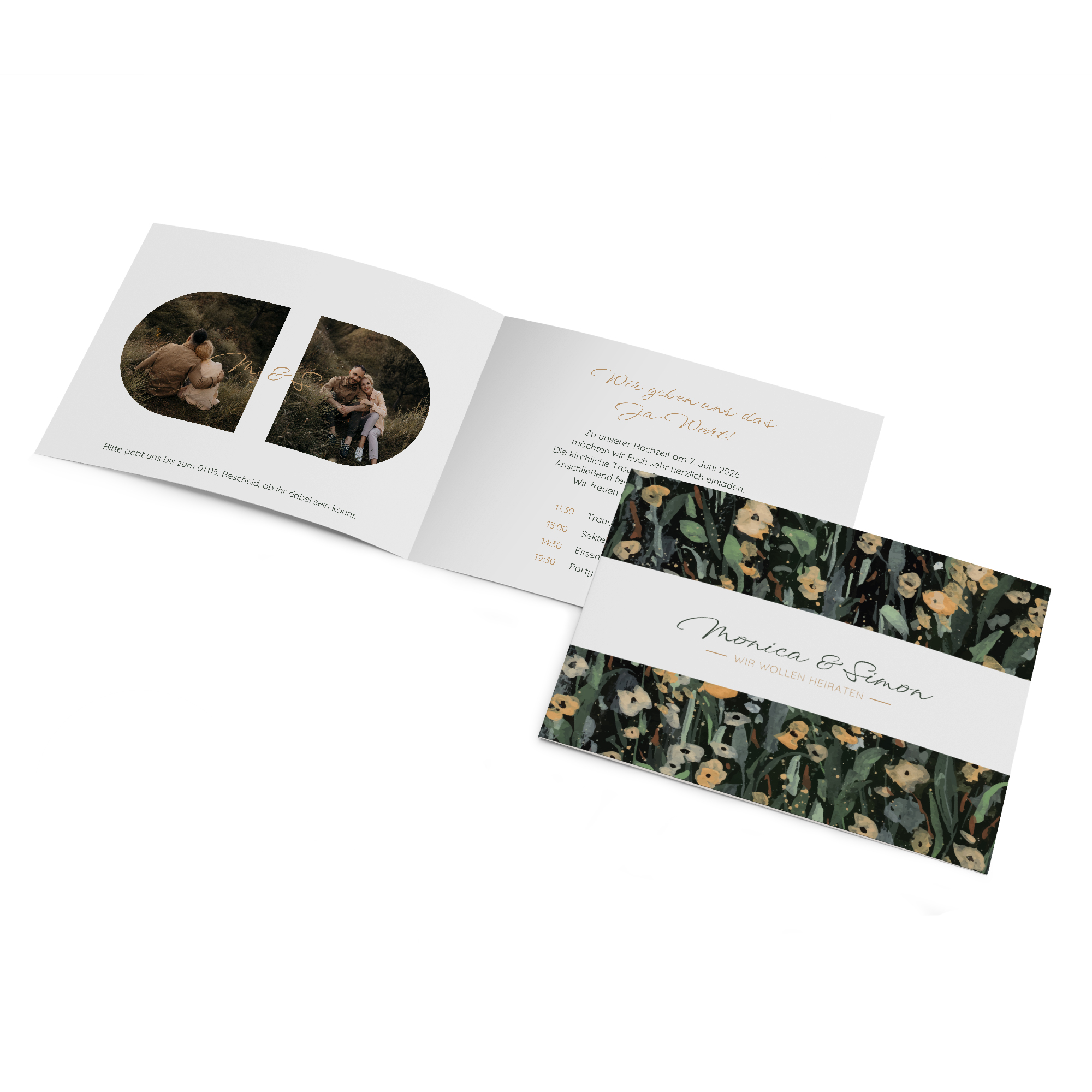 Klappkarte DIN A6 im Querformat - Vintage - "La Campagna"