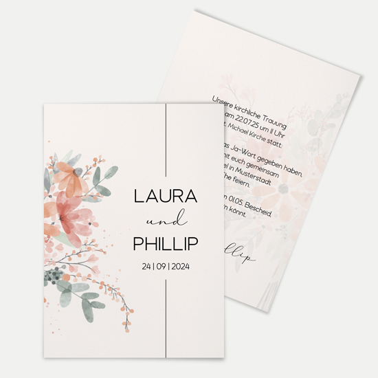 Postkarte DIN A6 im Hochformat - Aquarell "terracotta Bloom"