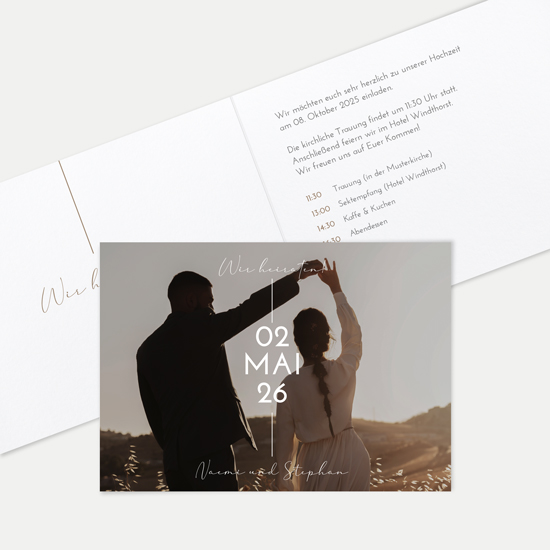 Klappkarte DIN A6 im Querformat - Minimalistisch "Still Lines"