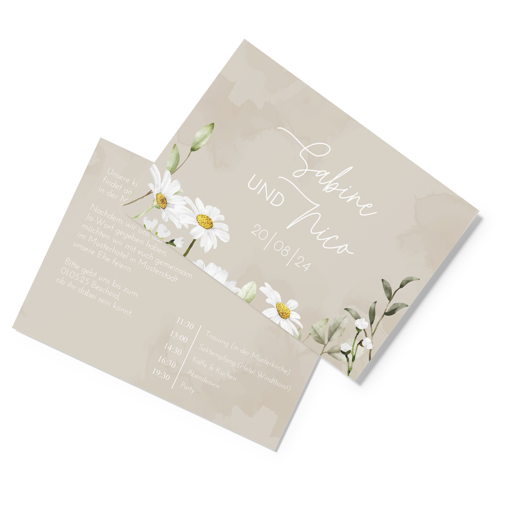 Postkarte DIN A6 im Querformat - Floral "Daisy Field"