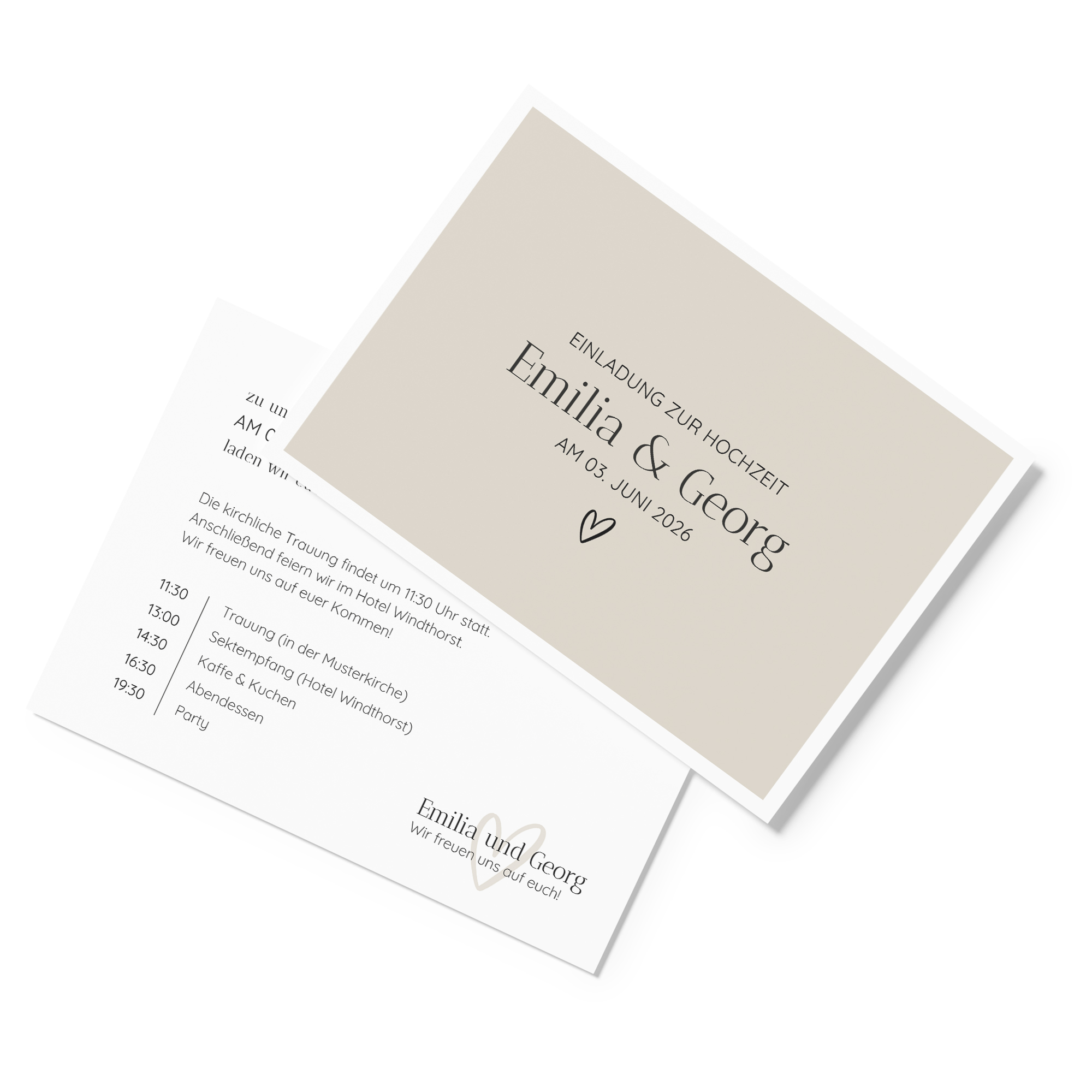 Postkarte DIN A6 im Querformat - Minimalistisch "Latte Macchiato"