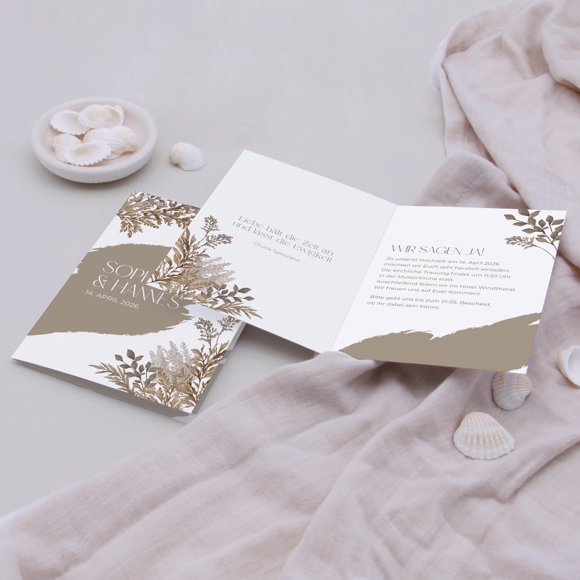 Klappkarte DIN A6 im Hochformat - Boho "Earthstroke"