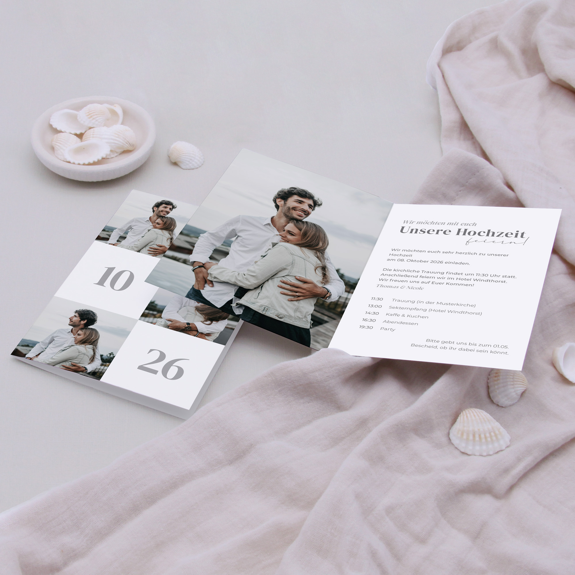 Klappkarte DIN A6 im Hochformat - Minimalistisch "Oslo"