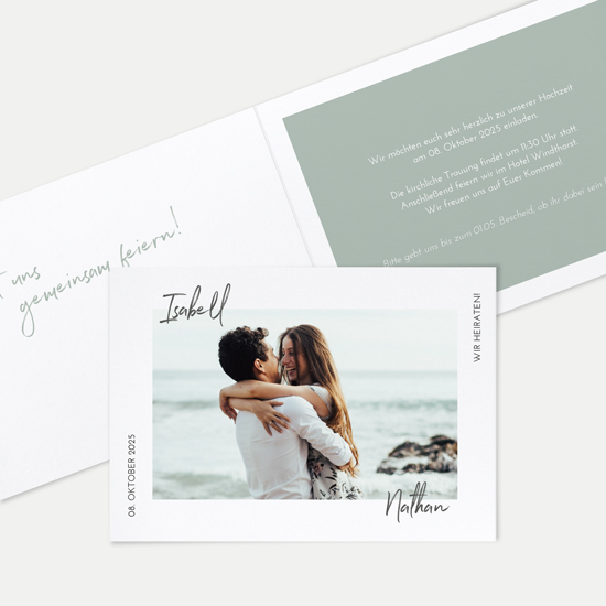 Klappkarte DIN A6 im Querformat - Minimalistisch "Florence"