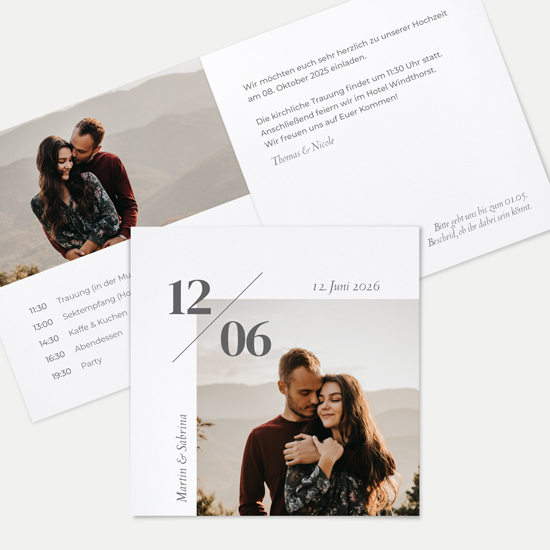 Klappkarte Quadratisch 148 x 148 mm - Minimalistisch "Helsinki"