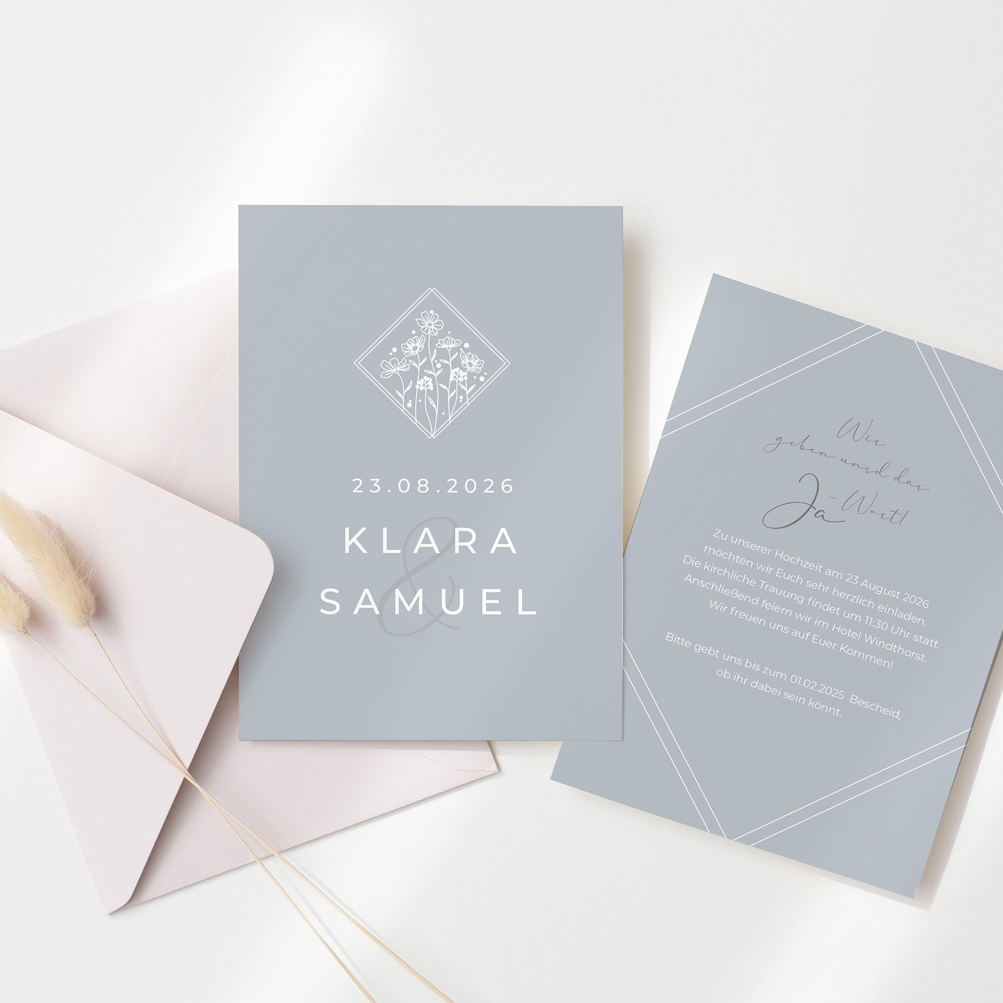 Postkarte DIN A6 im Hochformat - Vintage "La Fleur Bleue"