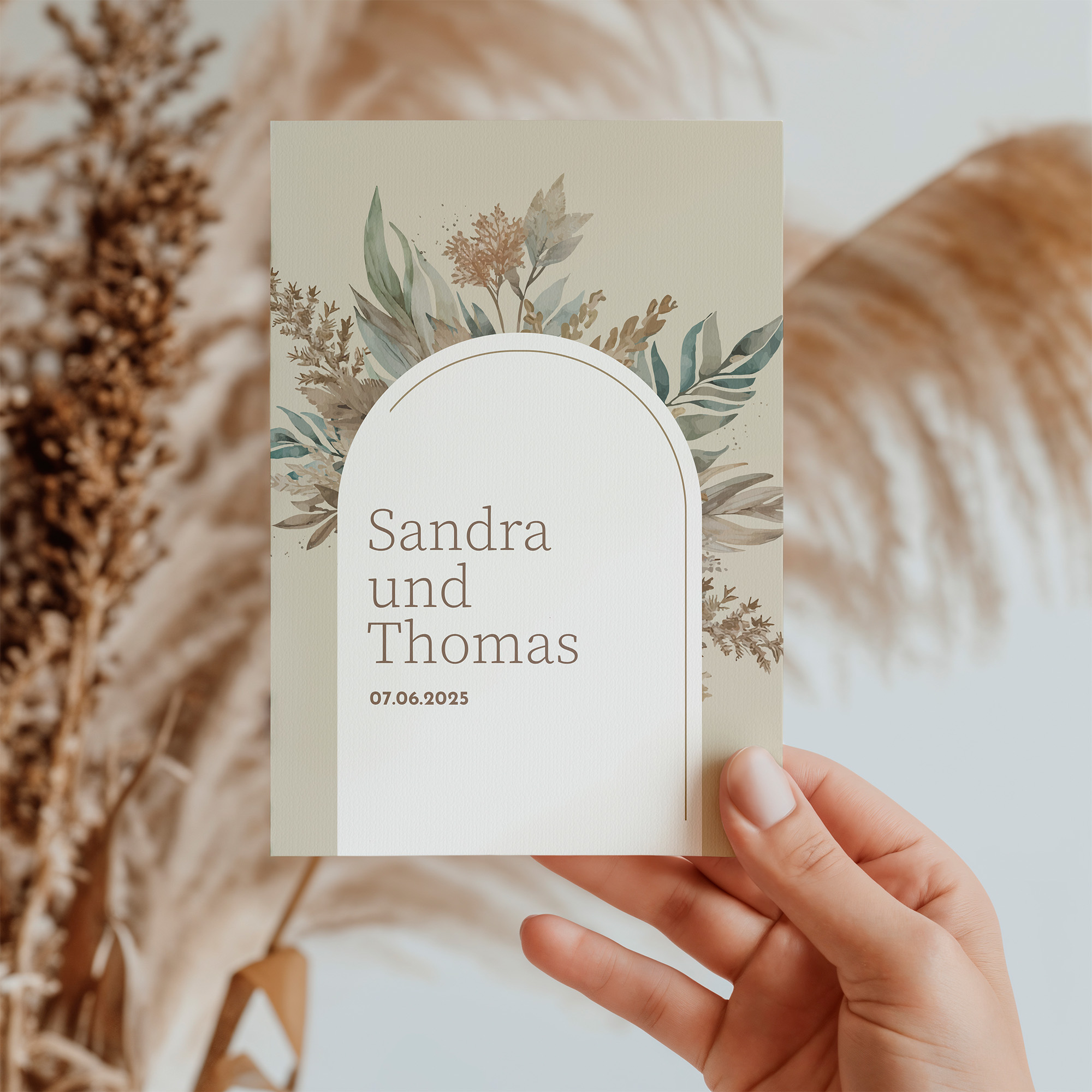 Postkarte DIN A6 im Hochformat - Boho "Bare Nature"