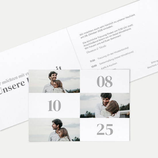 Klappkarte DIN A6 im Querformat - Minimalistisch "Oslo"