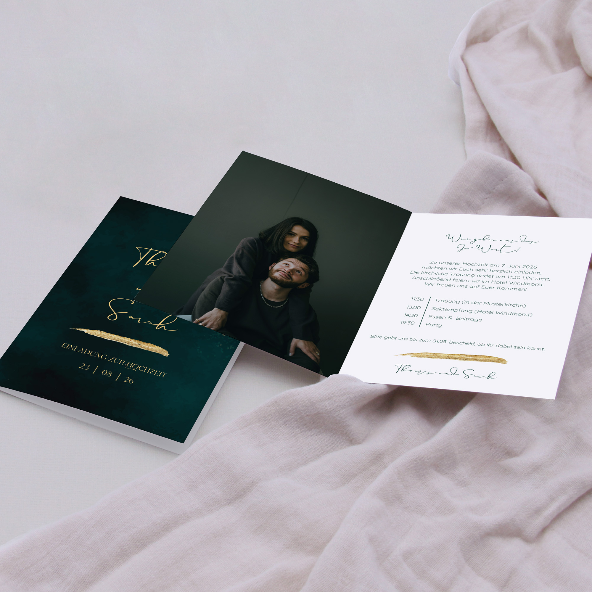 Klappkarte DIN A6 im Hochformat - Vintage - "Velvet Night"