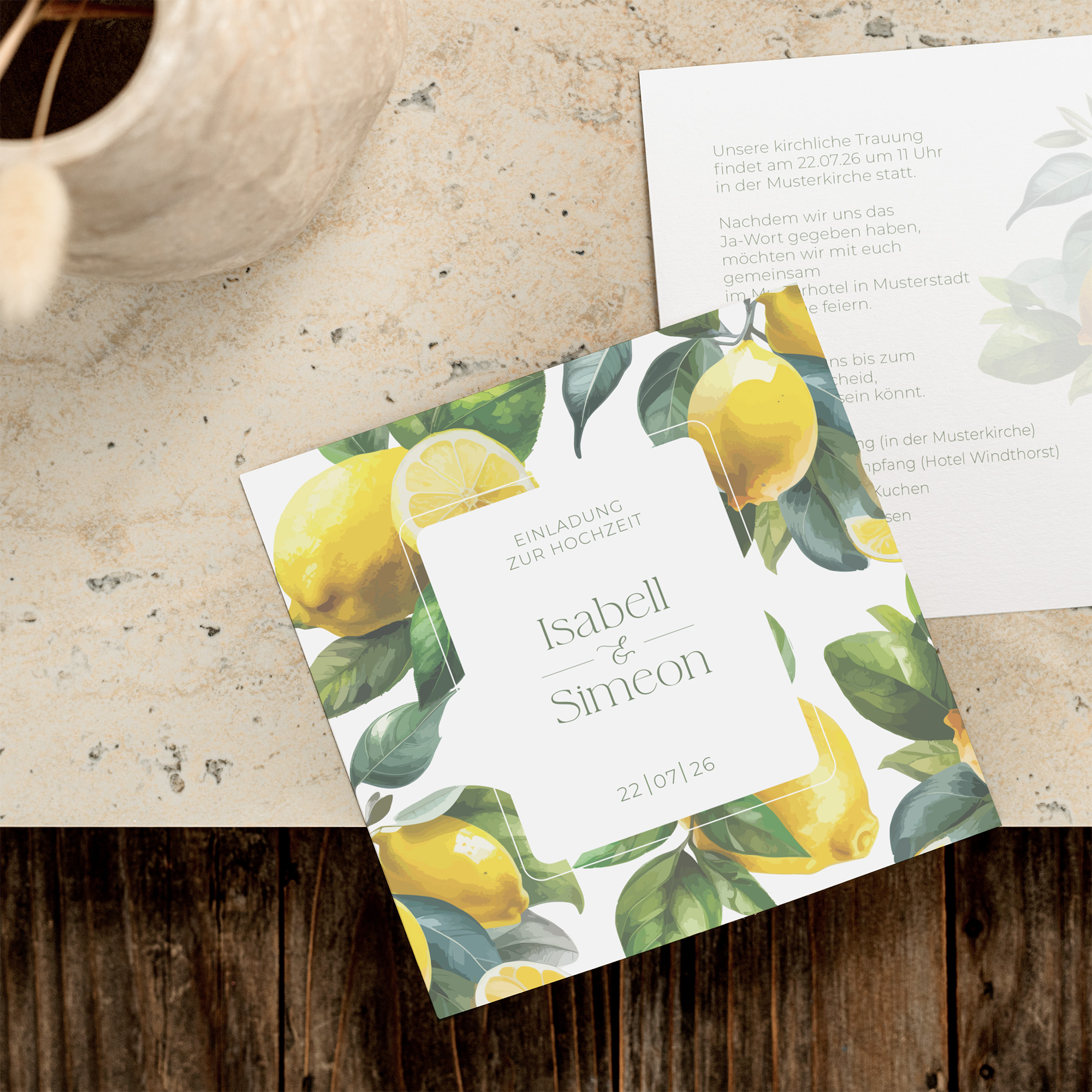 Postkarte Quadrat 148 x 148 mm - Floral "Tuscan Bloom"