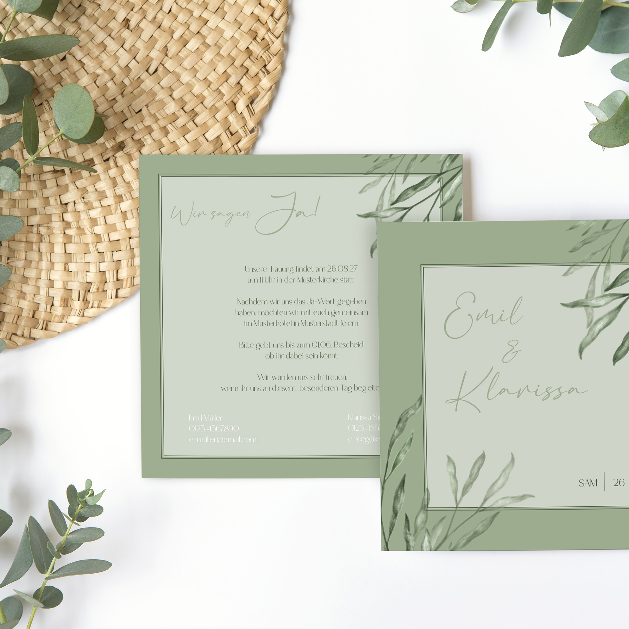 Postkarte Quadrat 148 x 148 mm - Greenery "Natural Frame"