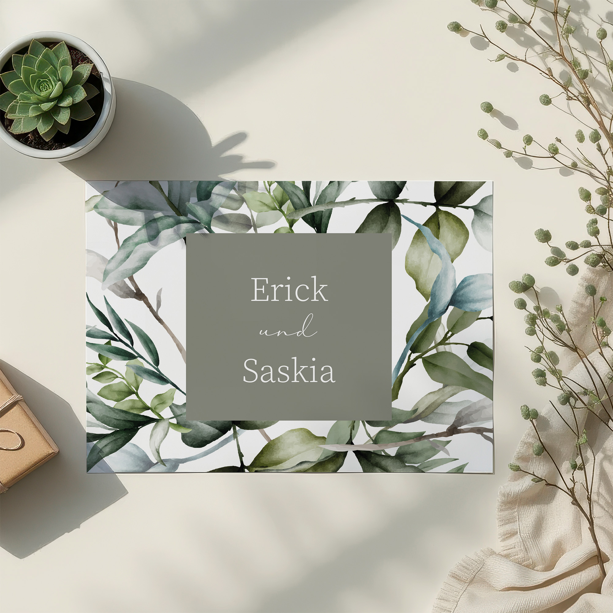 Postkarte DIN A6 im Querformat - Greenery - "Pure Greenery"