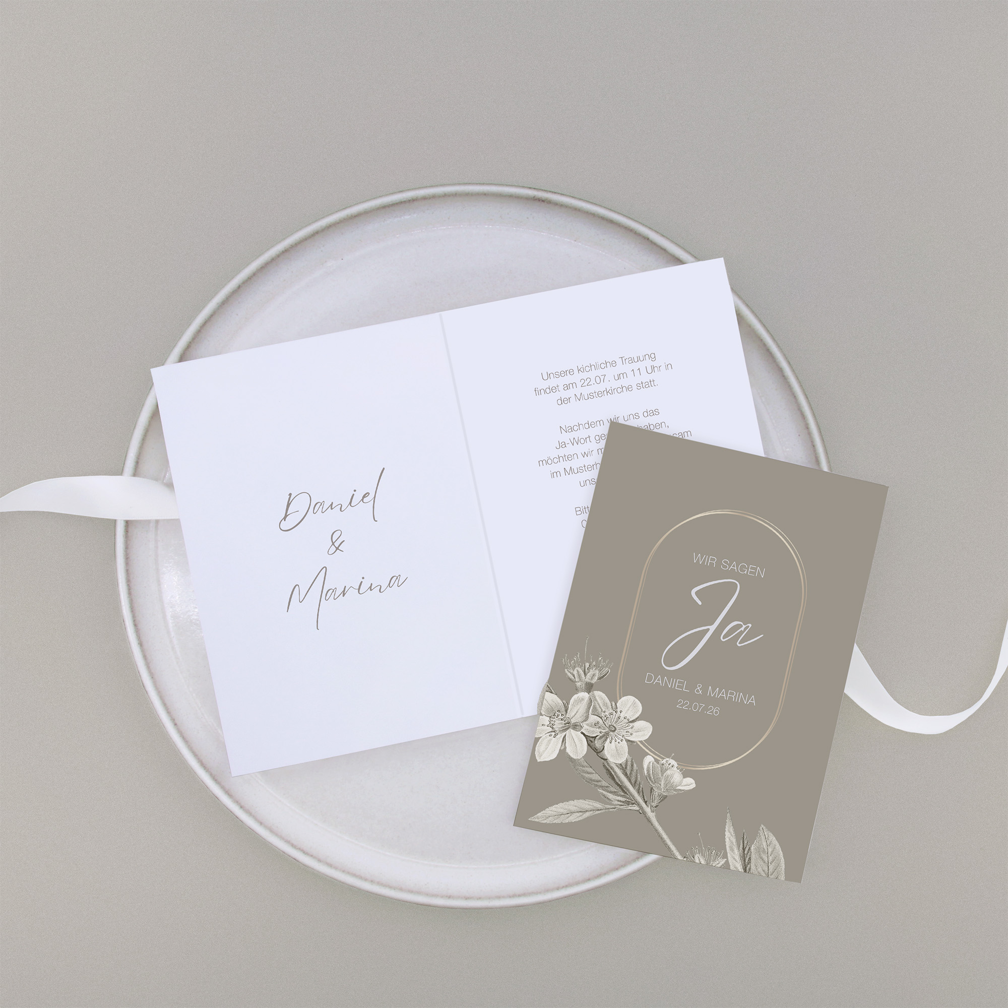 Klappkarte DIN A6 im Hochformat - Floral "Classic Flora"