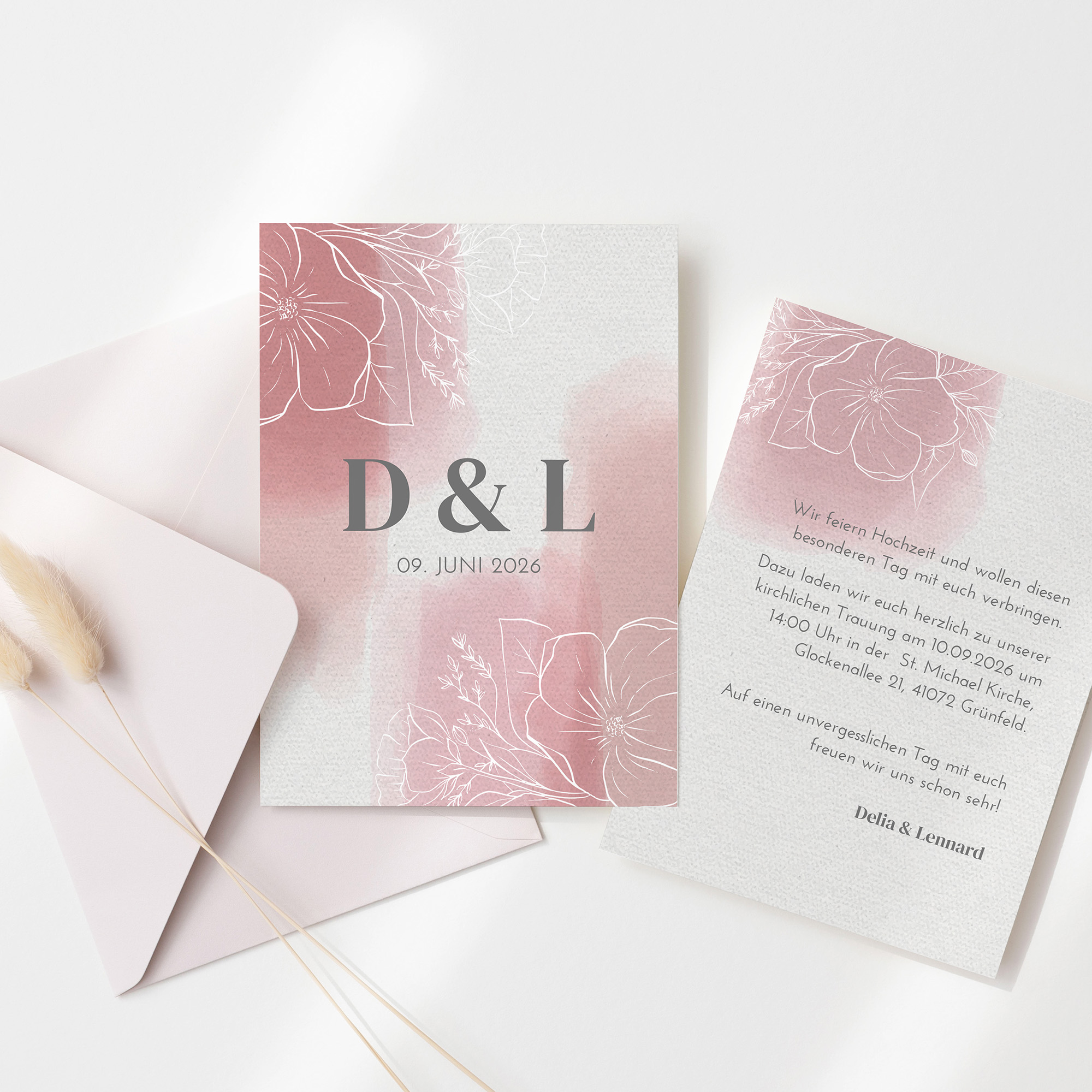 Postkarte DIN A6 im Hochformat - Aquarell "dusty Bloom"