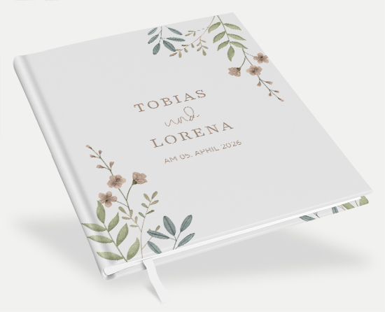 Erinnerungsbuch Hochzeit - Boho Soft Leaves