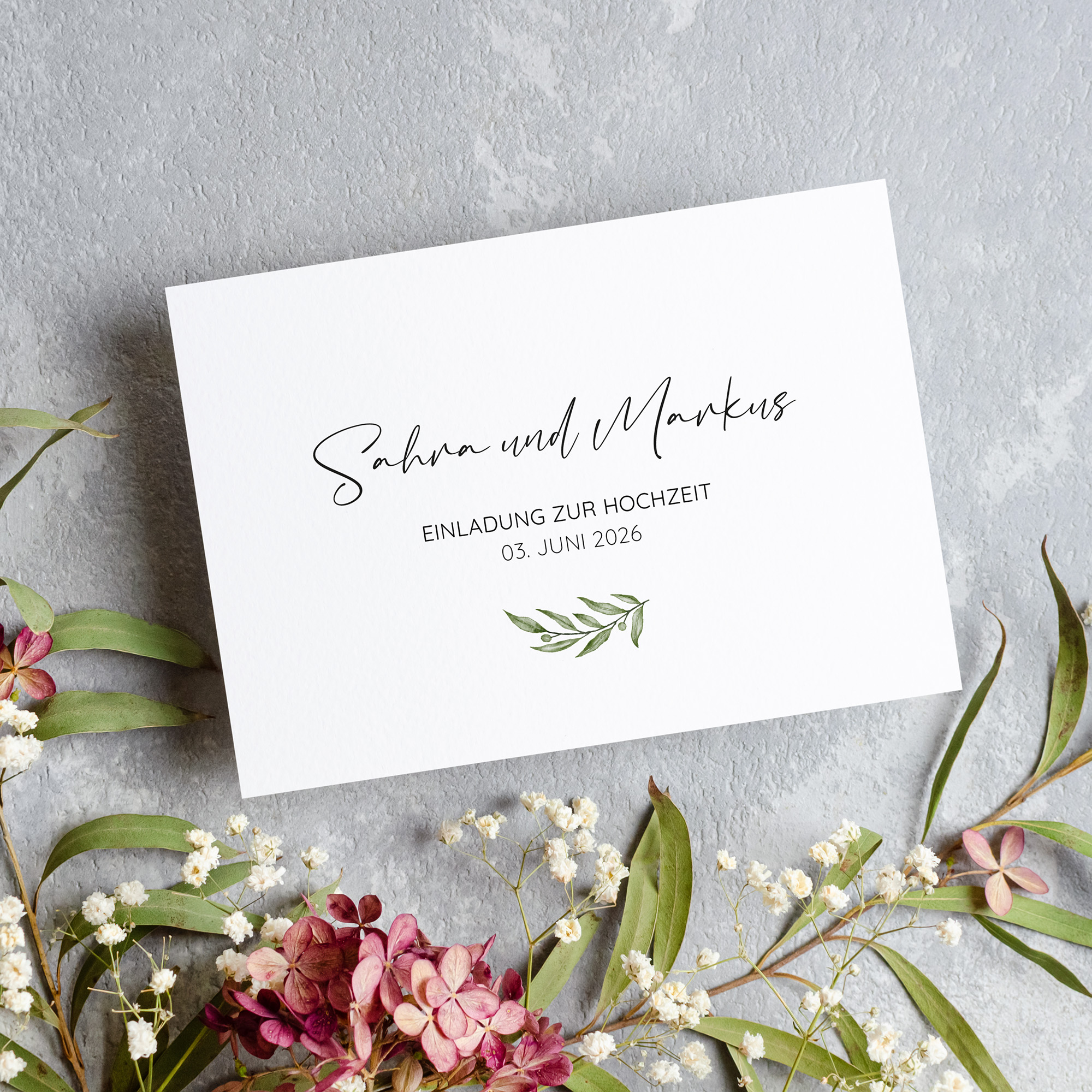 Postkarte DIN A6 im Querformat - Minimalistisch "Olivetta"