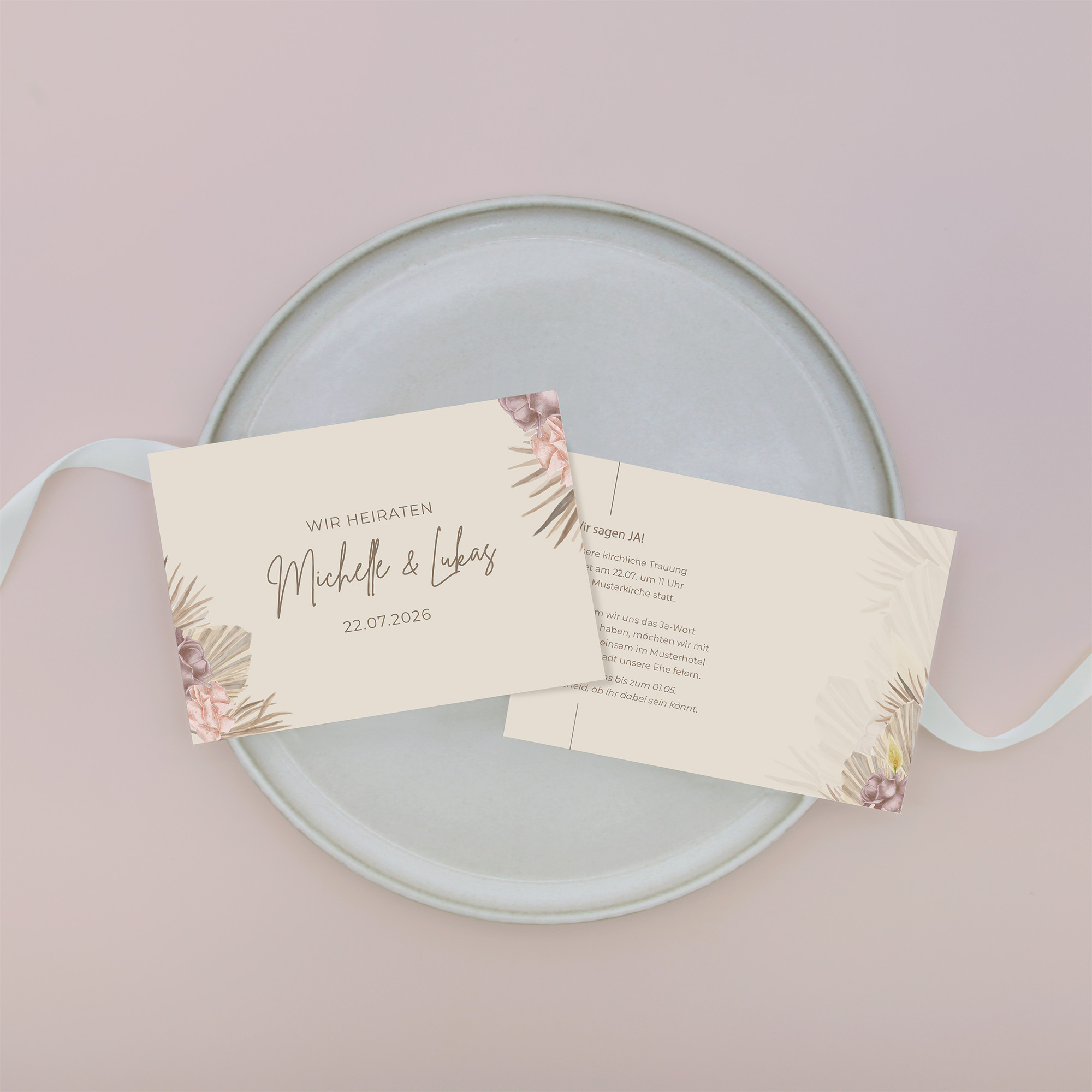 Postkarte DIN A6 im Querformat - Boho "Boho Minimal"