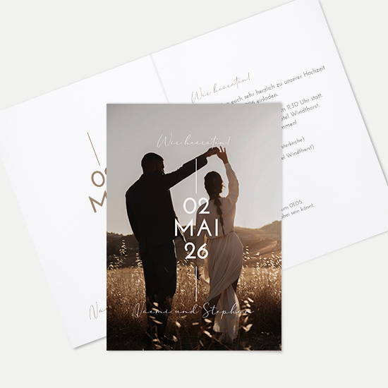 Klappkarte DIN A6 im Hochformat - Minimalistisch "Still Lines"