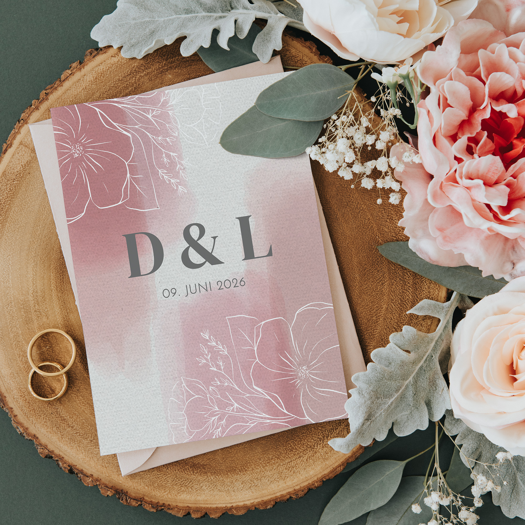 Postkarte DIN A6 im Hochformat - Aquarell "dusty Bloom"