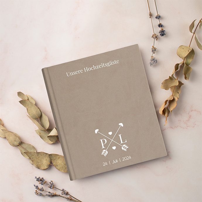 Gästebuch Hochzeit Taupe
