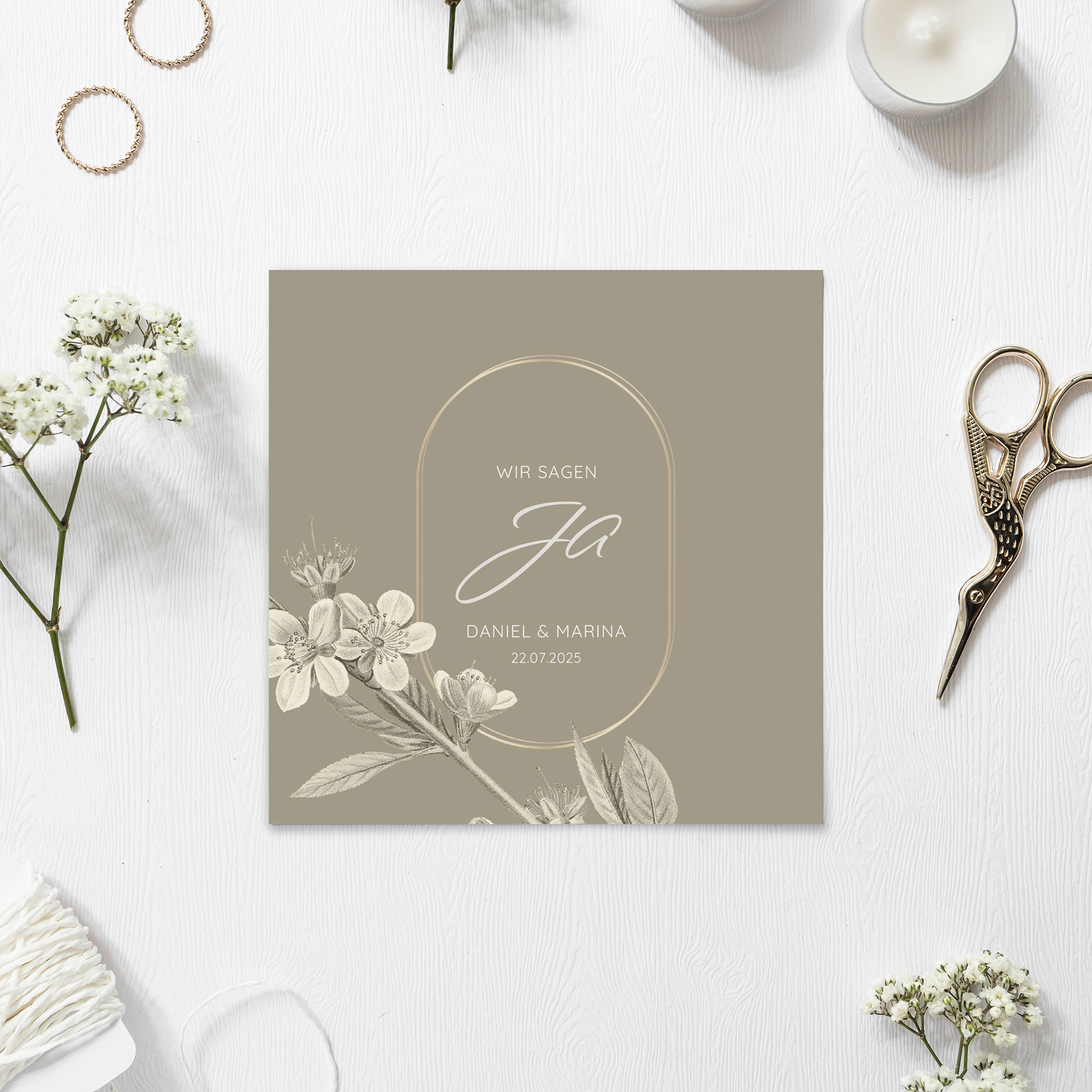 Postkarte Quadrat 148 x 148 mm - Floral "Classic Flora"