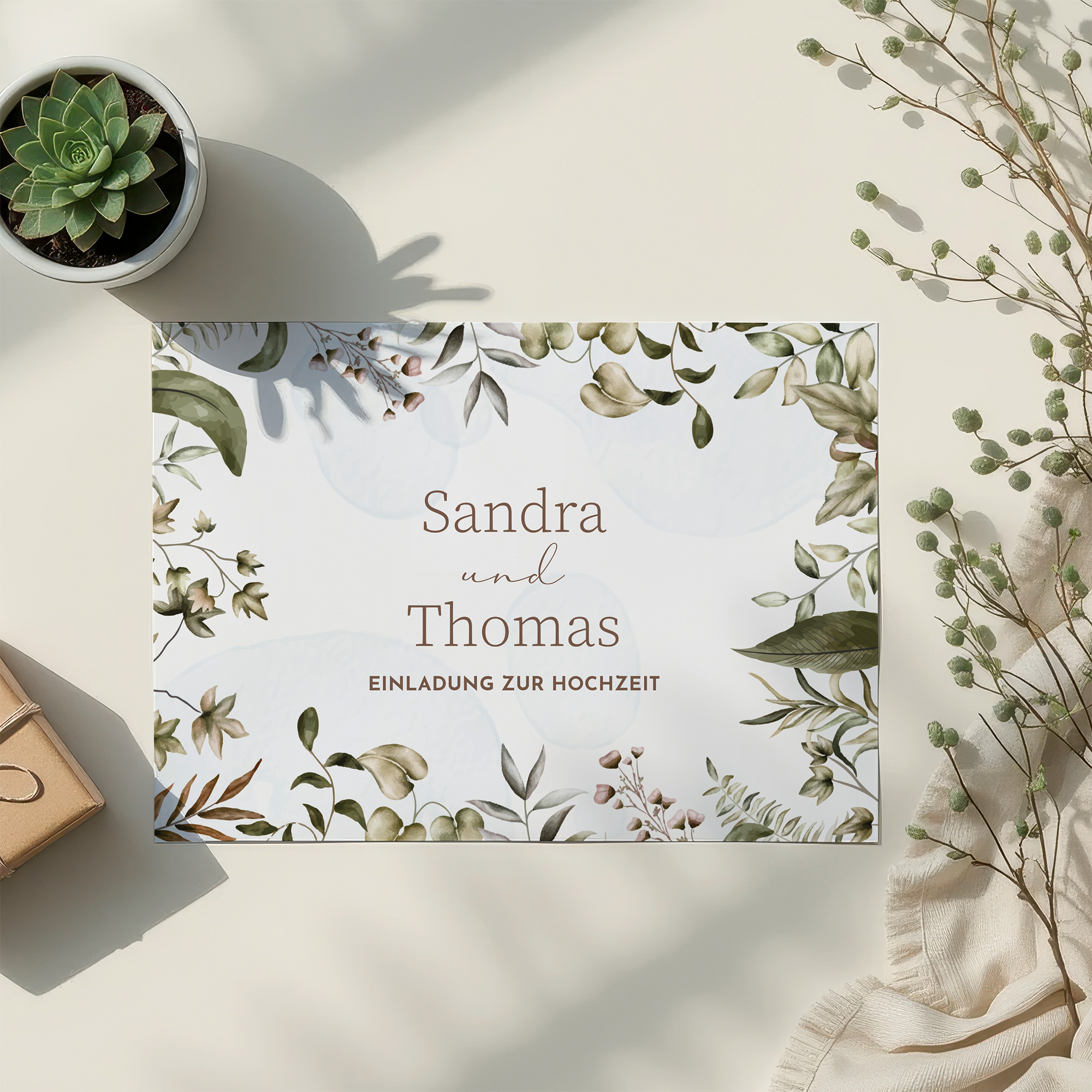 Postkarte DIN A6 im Querformat - Boho "Nature Hold"