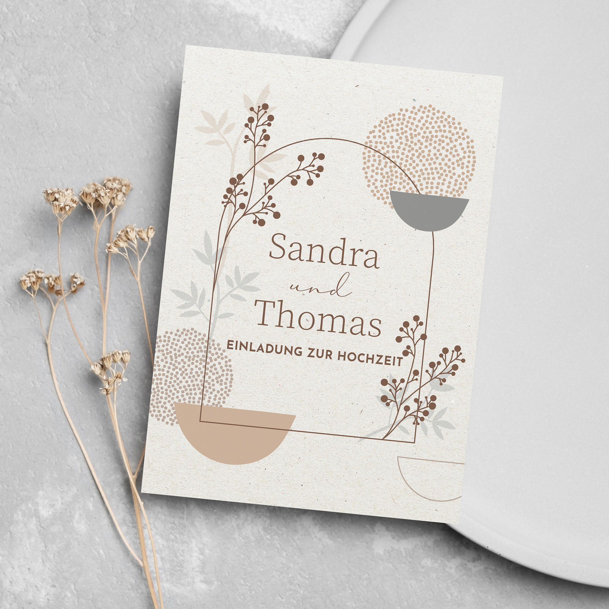 Postkarte DIN A6 im Hochformat - Boho "Stone Bloom"