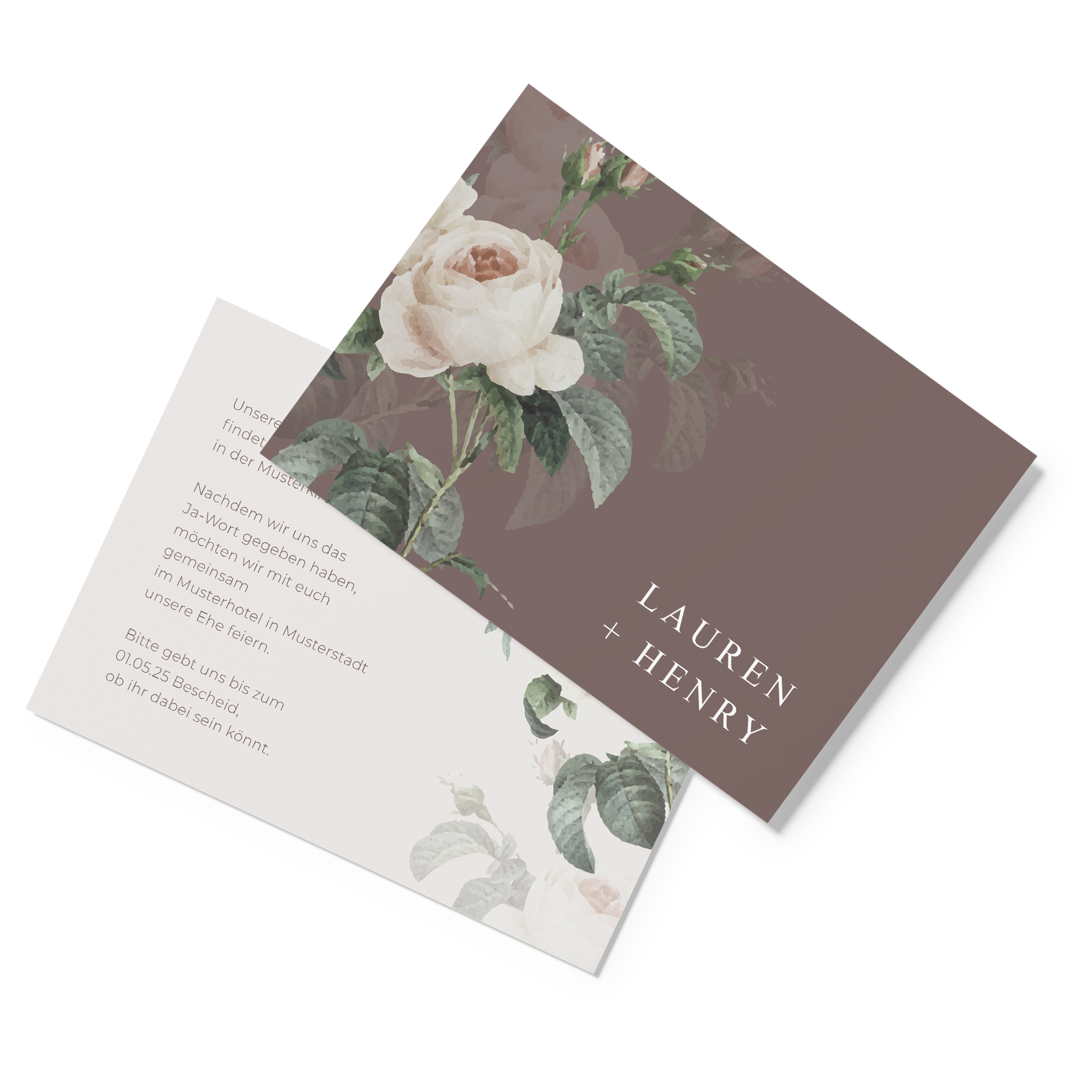 Postkarte DIN A6 im Querformat - Floral "Antique Rose"
