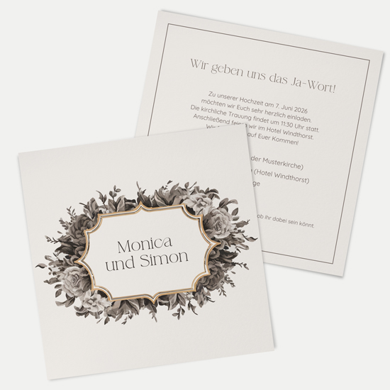 Postkarte Quadrat 148 x 148 mm - Vintage "Baroque Frame"